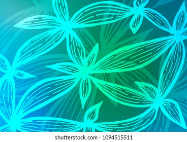 Light Blue, Green vector doodle blurred texture. A completely new color illustration in doodle style. A new texture for your design.