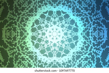 Light Blue, Green vector doodle bright background. A vague abstract illustration with doodles drawn by child in Indian style. The doodle design can be used for your web site.