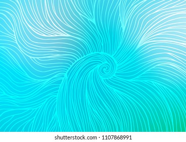 Light Blue, Green vector doodle blurred background. Ethnic elegant natural pattern with gradient. The best blurred design for your business.