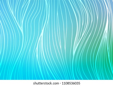Light Blue, Green vector doodle blurred template. A vague abstract illustration with doodles in Indian style. The pattern can be used for wallpapers and coloring books.