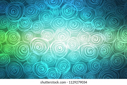 Light Blue, Green vector doodle bright layout. Blurred decorative design in Indian style with roses. The doodle design can be used for your web site.