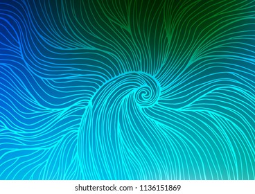 Light Blue, Green vector doodle blurred template. Colorful abstract illustration with lines in Asian style. A completely new template for your business design.