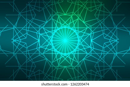 Light Blue, Green vector doodle blurred template. Blurred decorative design in Indian style with lines drown by child. The pattern can be used for coloring books and pages for kids.