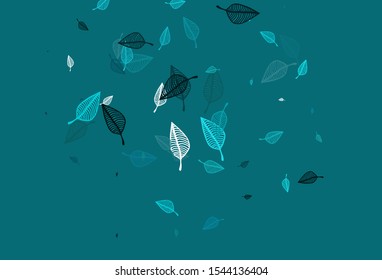 Light Blue, Green vector doodle texture. Colorful illustration in doodle style with leaves. New template for your business design.