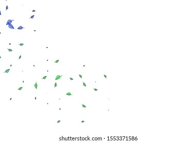 Light Blue, Green vector doodle template. Smart decorative design in natural style with leaves. Completely new design for your business.