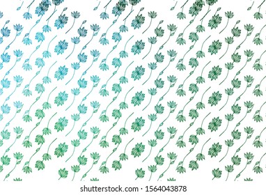 Light Blue, Green vector doodle layout. An elegant bright illustration with leaves in Natural style. The best blurred design for your business.