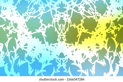 Light Blue, Green vector doodle blurred background. A vague abstract illustration with doodles drawn by child in Indian style. A completely new template for your business design.