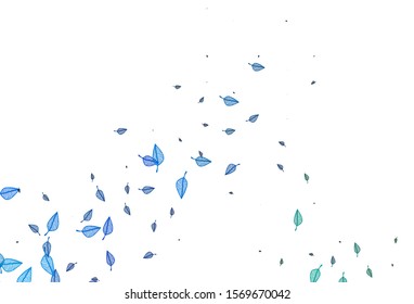 Light Blue, Green vector doodle texture. Sketchy doodles with colorful gradient leaves. Pattern for coloring books and pages for kids.