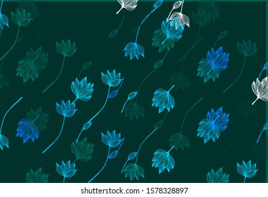 Light Blue, Green vector doodle layout. Decorative illustration with abstract colorful leaves. The template for background of cell phones.
