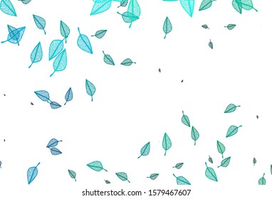 Light Blue, Green vector doodle texture. Brand new colorful illustration in modern style with leaves. New template for your business design.