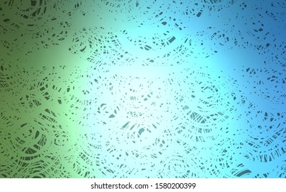 Light Blue, Green vector doodle bright layout. Sketchy doodles with roses on blurred background. The elegant pattern can be used as a part of a brand book.