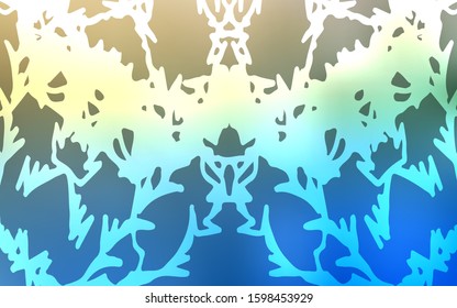 Light Blue, Green vector doodle bright template. Doodle illustration made by child in Origami style with gradient. The pattern can be used for heads of websites and designs.
