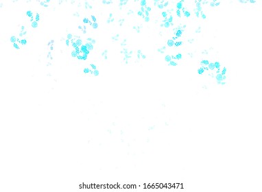 Azul claro, textura de doodle vectorial verde con hojas, flores. Ilustración abstracta brillante con hojas y flores. Nuevo estilo para el diseño de su empresa.