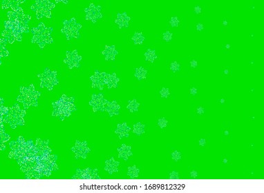 Light Blue, Green vector doodle template with flowers. Illustration with colorful abstract doodle flowers. The best design for your business.