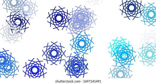 Light Blue, Green vector doodle texture with flowers. Simple colored illustration with abstarct flowers. Smart design for leaflets, books.