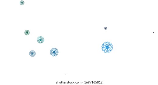 Light Blue, Green vector doodle pattern with flowers. Colorful flowers in natural style on simple background. Pattern for women day promotion.