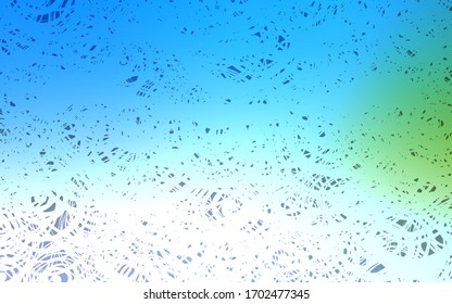 Planta borrosa de doodle vectorial verde, azul claro. Doodles esquemáticos con rosas sobre fondo borroso. El mejor diseño borroso para su negocio.