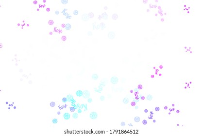 Light Blue, Green vector doodle layout with flowers, roses. Colorful illustration in doodle style with flowers. New design for your business.