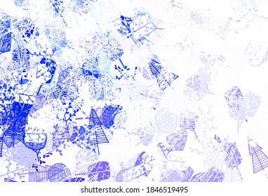 Azul claro, textura de doodle vectorial verde con árboles, ramas. Ilustración abstracta geométrica moderna con árboles. Diseño de Doodle para su sitio web.