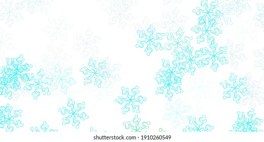 Light blue, green vector doodle template with flowers. Modern design with gradient Flowers on abstract background. Best design for your business.