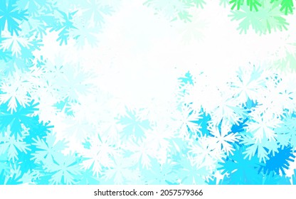 Light Blue, Green vector doodle backdrop with flowers. Glitter abstract illustration with flowers. Colorful pattern for kid's books.