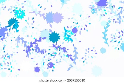 Hellblauer, grüner, viereckiger Hintergrund mit Blumen Blumen mit Farbverlauf-Verlauf auf weißem Hintergrund. Muster für Kopf der Websites, Designs.