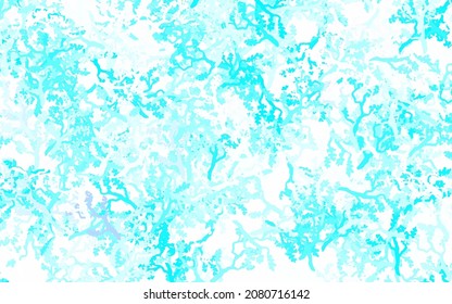Light Blue, Green vector doodle template with leaves, branches. Glitter abstract illustration with leaves and branches. Textured pattern for websites, banners.