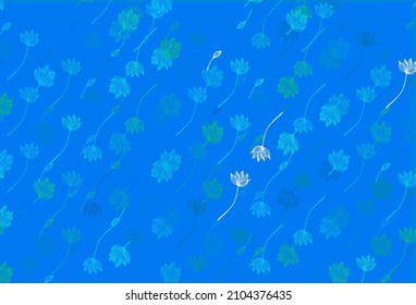 Light Blue, Green vector doodle backdrop. Modern geometrical abstract illustration with leaves. Doodle design for your web site.