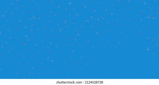 Hellblaues, grünes Vektordoodle-Muster mit Blumen. Farbige abstrakte Blumen auf einfachem Hintergrund. Muster für Frauentag-Beförderung.