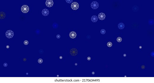 Light blue, green vector doodle template with flowers. Modern design with gradient Flowers on abstract background. Brand new business design.