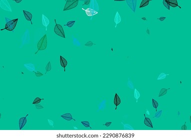 Azul claro, textura de doodle vectorial verde. Nueva ilustración colorida en estilo moderno con hojas. Nueva plantilla para el diseño de su negocio.