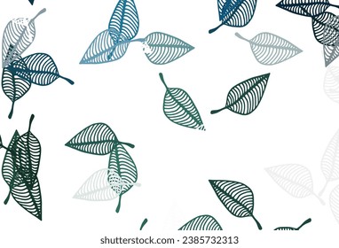 Light Blue, Green vector doodle cover. Modern geometrical abstract illustration with leaves. Doodle design for your web site.