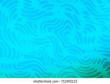 Light Blue, Green vector doodle blurred template. Blurred decorative design in Indian style with lines. The textured pattern can be used for website.