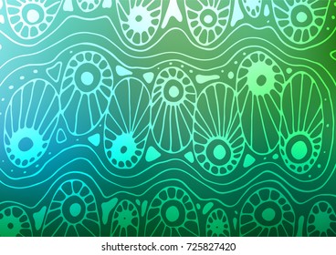 Light Blue, Green vector doodle blurred background. Decorative shining illustration with doodles on abstract template. A completely new design for your business.
