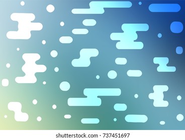 Light Blue, Green vector doodle blurred template. Glitter abstract illustration with doodles and Zen tangles. The pattern can be used for coloring books and pages for kids.