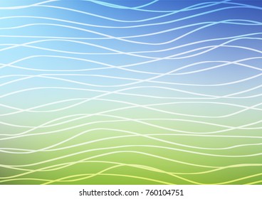 Light Blue, Green vector doodle blurred texture. Decorative shining illustration with doodles on abstract template. A completely new template for your business design.