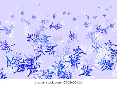 Light Blue, Green vector elegant background with sakura. Glitter abstract illustration with leaves and branches. Colorful pattern for kid's books.