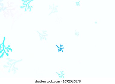Hellblaue, grüne Vektorillustration elegante Vorlage mit Sakura. Moderne abstrakte Illustration mit Blättern und Ästen. Neues Design für Ihr Unternehmen.