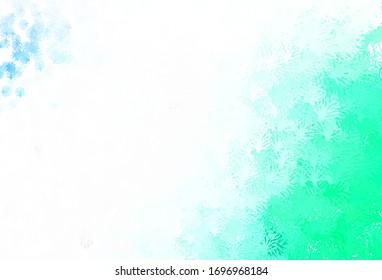 Hellblaue, grüne Vektorillustration elegante Tapete mit Ästen. Farbige abstrakte Illustration mit Blättern im Doodle-Stil. Muster für Tapeten, Farbbücher.