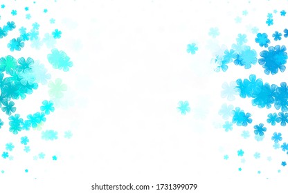 Light Blue, Green vector elegant pattern with flowers. Flowers with gradient on white background. Brand new style for your business design.