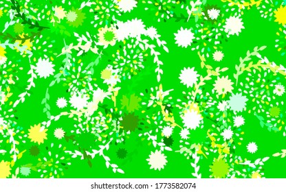 Light Blue, Green vector elegant wallpaper with flowers Modern abstract illustration with flowers. Textured pattern for websites, banners.