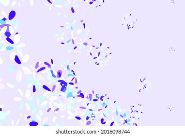 Hellblaues, grünes, elegantes Muster mit Blättern. Blätter auf unscharfem abstraktem Hintergrund mit Farbverlauf. Doodle Design für Ihre Website.