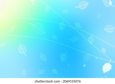 Azul claro, Verde vectorial elegante patrón con árboles, ramas. Ilustración de colores brillantes con flores. Patrón colorido para los libros infantiles.