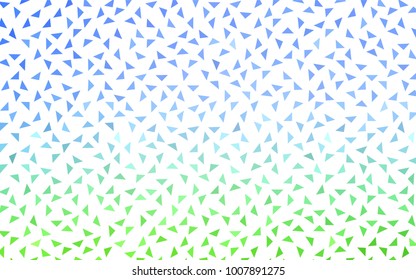 Light Blue, Green vector geometric simple minimalistic background, which consist of triangles on white background. Triangular pattern with gradient for your business design. 