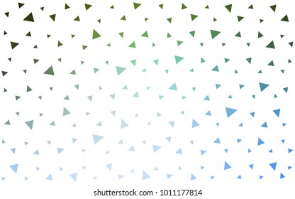 Light Blue, Green vector geometric simple minimalistic background, which consist of triangles on white background. Triangular pattern with gradient for your business design. 