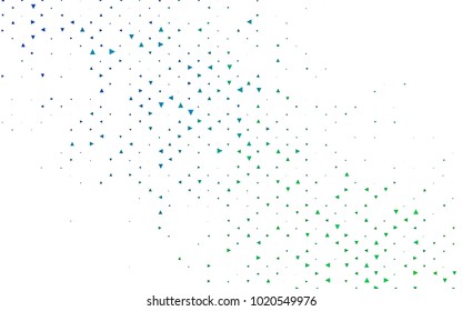 Light Blue, Green vector geometric simple minimalistic background, which consist of triangles on white background. Triangular pattern with gradient for your business design. 