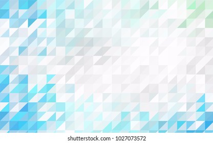 Light Blue, Green vector geometric simple minimalistic background, which consist of triangles on white background. Triangular pattern with gradient for your business design. 