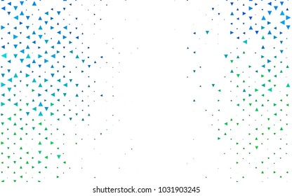 Light Blue, Green vector geometric simple minimalistic background, which consist of triangles on white background. Triangular pattern with gradient for your business design. 