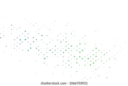 Light Blue, Green vector geometric simple minimalistic background, which consist of triangles on white background. Triangular pattern with gradient for your business design. 