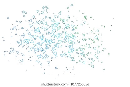 Light Blue, Green vector geometric simple minimalistic background, which consist of triangles on white background. Triangular pattern with gradient for your business design. 